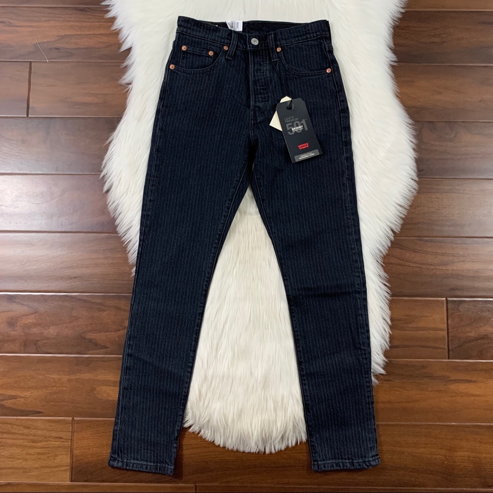 Levi's‎ Women’s Size 24 x 28 Cabo Tempest 501 Hi Rise Skinny Denim Jeans Black
